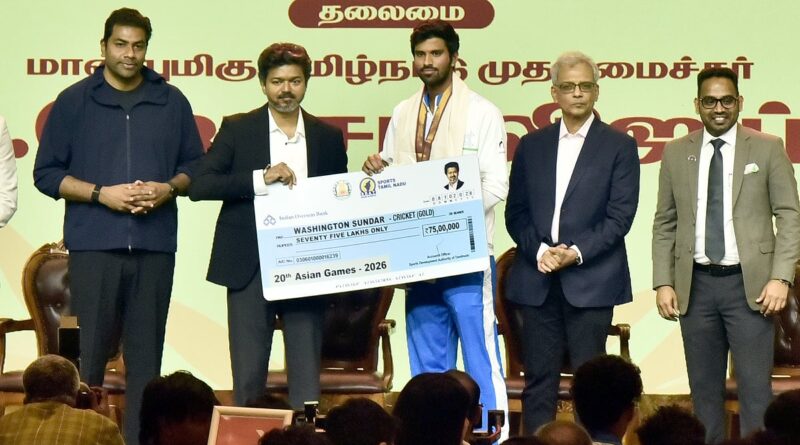 Medal-winning athletes felicitated by CM Vijay; Govt launches “Dream Olympics” scheme